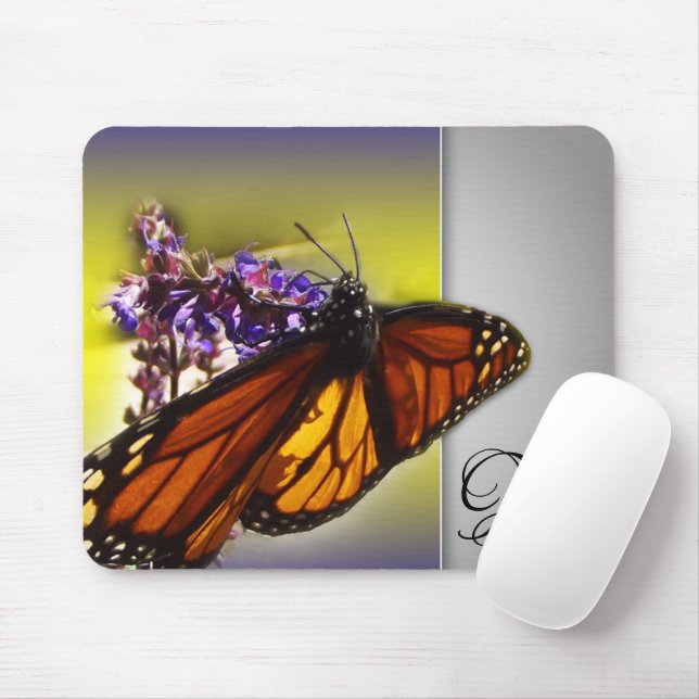A Little Sweet Butterfly (monogram) Mouse Pad (With Mouse)