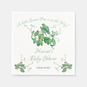 A Little Sweet Pea is on the Way! Baby Shower Napkin