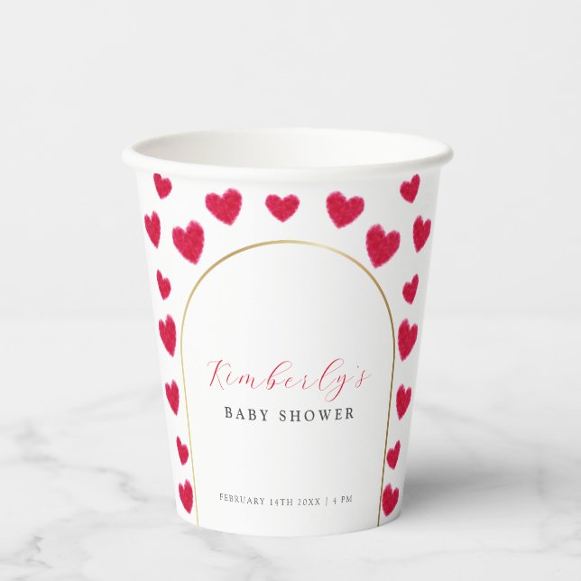 A Little Sweetheart Arch Valentines Baby Shower Paper Cups (Front)