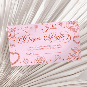 A Little Sweetheart Baby Shower Diaper Raffle Enclosure Card
