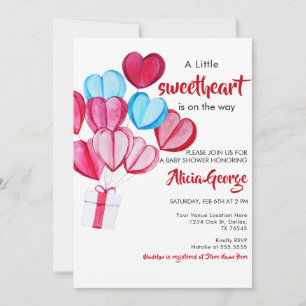 A Little Sweetheart Balloons baby shower Invitation