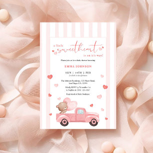 A Little Sweetheart Bear Valentine Baby Shower Invitation