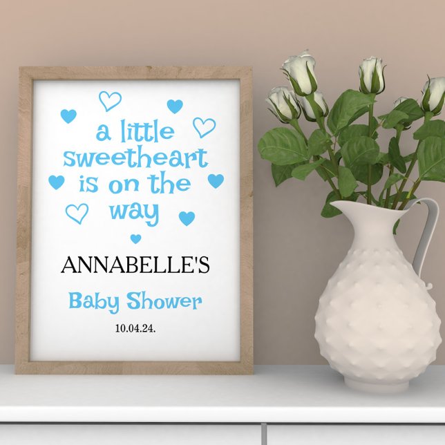 A little sweetheart Boy Baby Shower Welcome  Poster (Creator Uploaded)