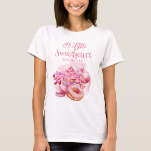A Little Sweetheart Candy Frame Girl Baby Shower T-Shirt