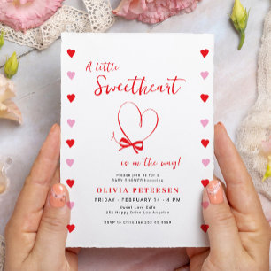 A little sweetheart cute Valentines baby shower Invitation