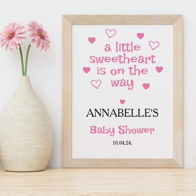 A little sweetheart Girl Baby Shower Welcome  Poster (Creator Uploaded)