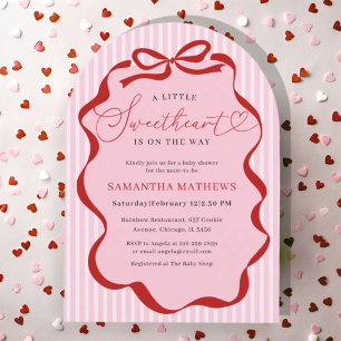 A Little Sweetheart Girl Valentines Baby Shower Invitation
