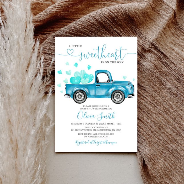 A Little Sweetheart Hearts Baby Shower Invitation (Creator Uploaded)