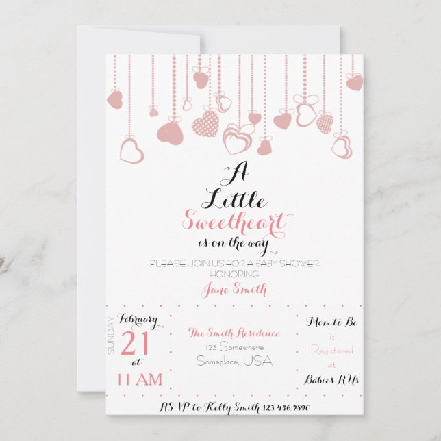 A Little Sweetheart Invitation (Front)