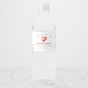 A little sweetheart is on her way baby shower water bottle label