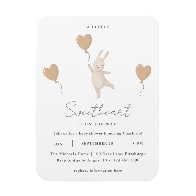 A Little Sweetheart is on the Way Baby Shower Magnet (Vertical)