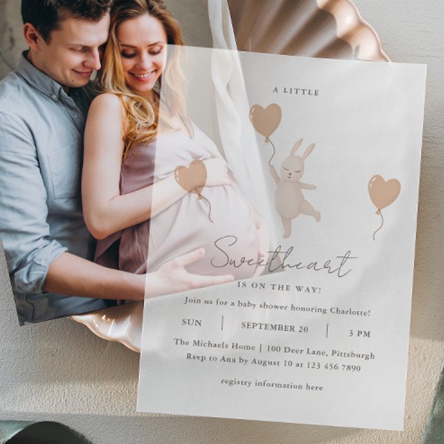 A Little Sweetheart is on the Way Baby Shower Vellum Invitations (Creator Uploaded)