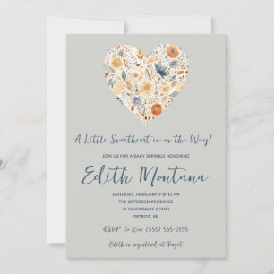 A Little Sweetheart is on the Way Boho Baby Shower Invitation