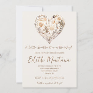 A Little Sweetheart is on the Way Boho Baby Shower Invitation