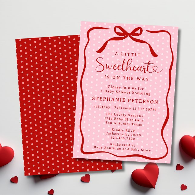A Little Sweetheart Is On The Way Girl Baby Shower Invitation (Creator Uploaded)