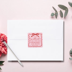 A Little Sweetheart Is On The Way Girl Baby Shower Square Sticker