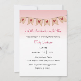 A Little Sweetheart is on the Way Invitation