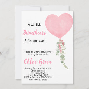 A little Sweetheart is on the Way Invitation