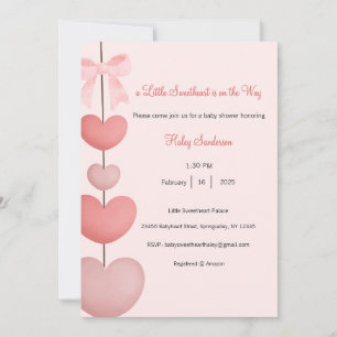 A Little Sweetheart is on the Way Invitation