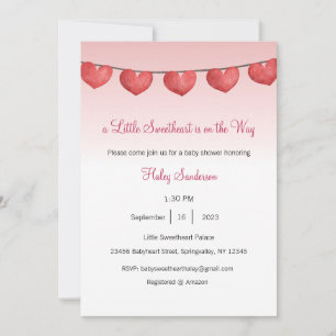 A Little Sweetheart is on the Way Invitation
