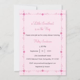 A Little Sweetheart is on the Way Invitation