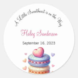 A Little Sweetheart is on the Way Invitation Classic Round Sticker