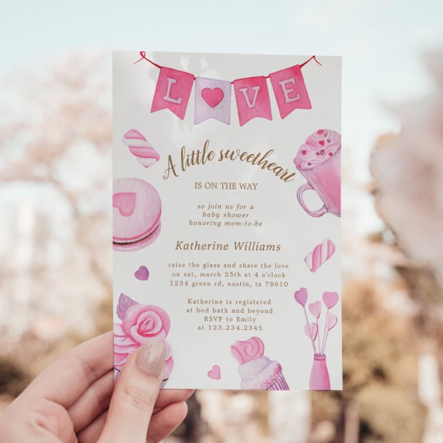 A Little Sweetheart Pink Baby Shower Invitation (Creator Uploaded)