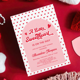 A Little Sweetheart Pink Valentine Baby Shower  Invitation