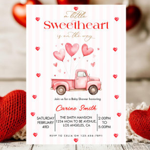 A Little Sweetheart truck Baby Shower Invitation