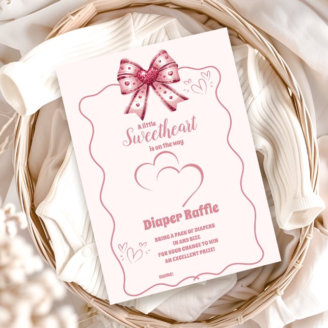 A Little Sweetheart Valentine Baby Diapper Raffle  Enclosure Card (Creator Uploaded)