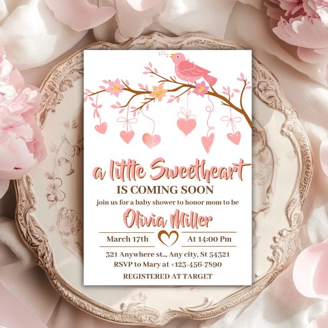 A Little Sweetheart Valentine Baby Shower Invitation (Creator Uploaded)