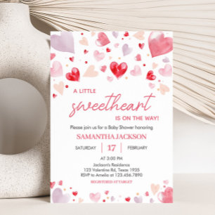 A Little Sweetheart Valentine Baby Shower Invitation