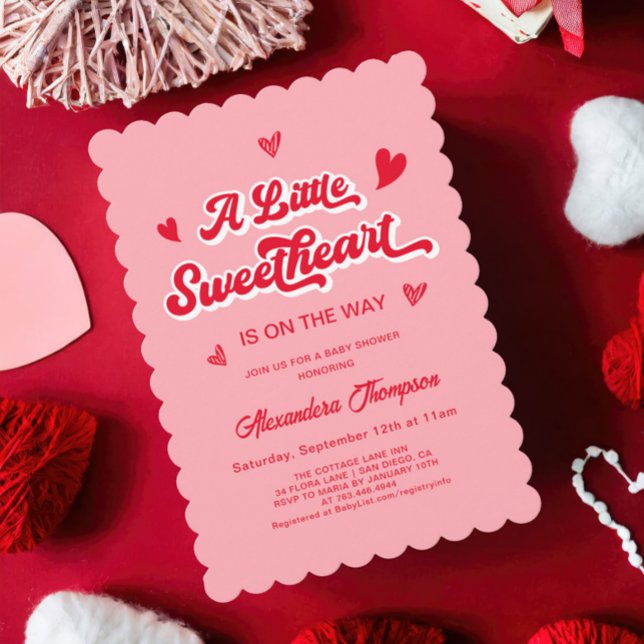 A Little Sweetheart Valentine Baby Shower Invitation (Creator Uploaded)