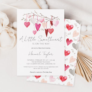 A Little Sweetheart Valentine Baby Shower Invitation