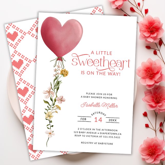 A Little Sweetheart Valentine Baby Shower Invitation (A Little Sweetheart Valentine Baby Shower Invitation)