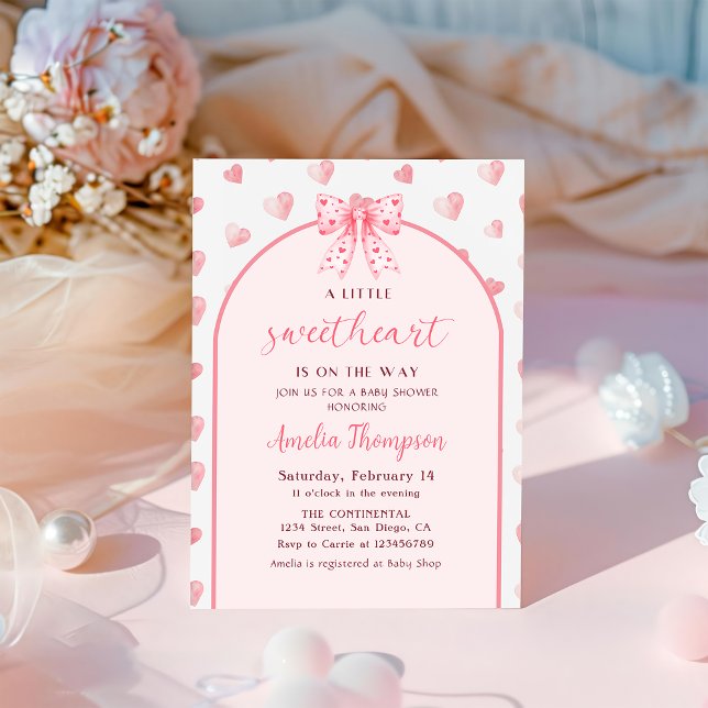 A Little Sweetheart Valentine Baby Shower Invitation (Creator Uploaded)