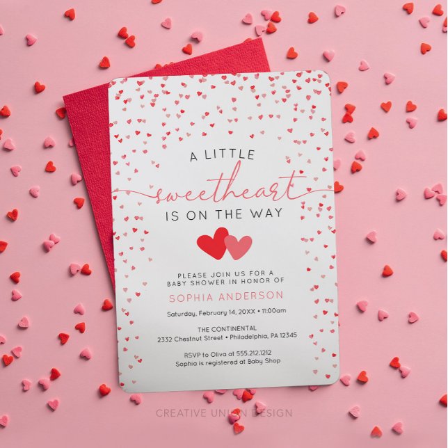 A Little Sweetheart Valentine Baby Shower Invite (little sweetheart baby shower)