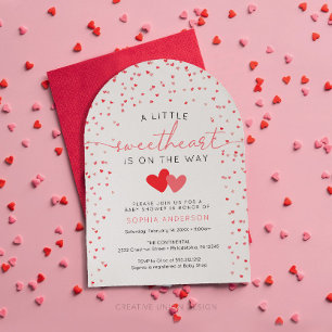A Little Sweetheart Valentine Baby Shower Invite