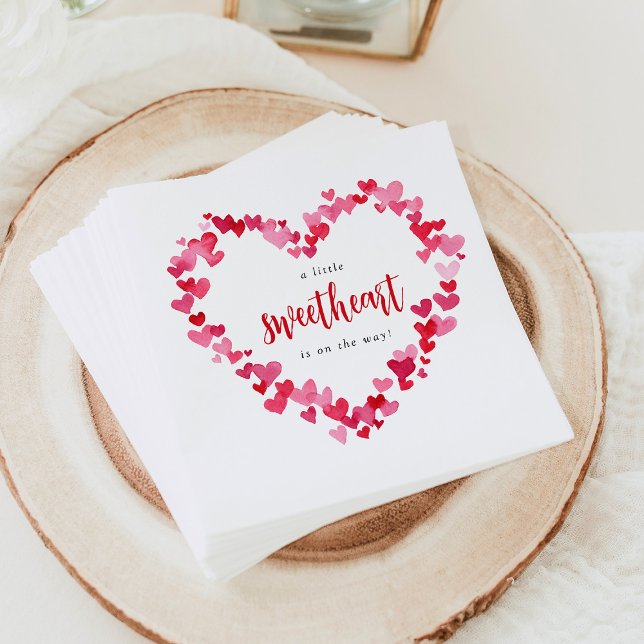 A Little Sweetheart Valentine Baby Shower Napkin (Creator Uploaded)