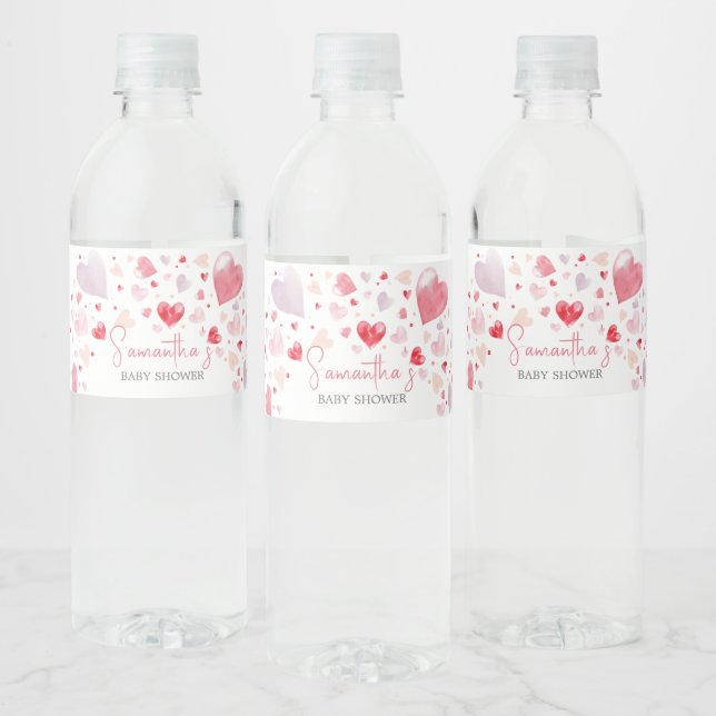 A Little Sweetheart Valentine Baby Shower Water Bottle Label (Bottles)