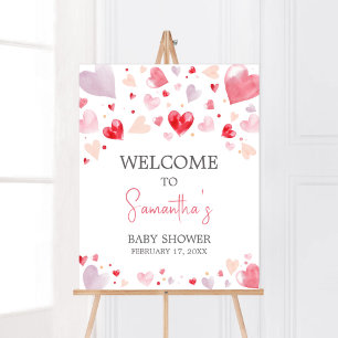 A Little Sweetheart Valentine Baby Shower Welcome Poster