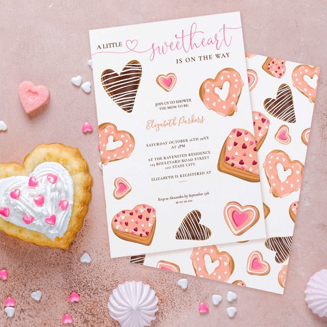 A little sweetheart valentine doughnuts baby showe invitation (Creator Uploaded)