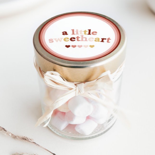 A Little Sweetheart Valentines Baby Shower Classic Round Sticker (Creator Uploaded)