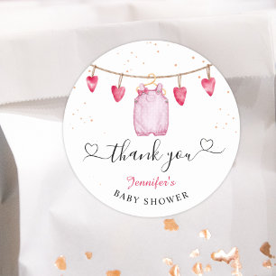 A Little Sweetheart Valentine's Baby Shower Classic Round Sticker