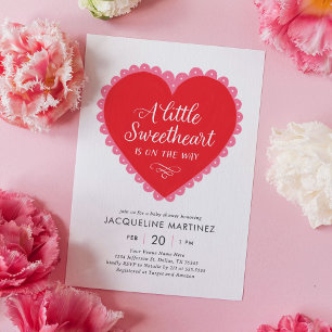 A Little Sweetheart Valentines Baby Shower Invitation