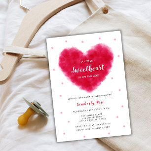 A Little Sweetheart Valentines Baby Shower Invitation