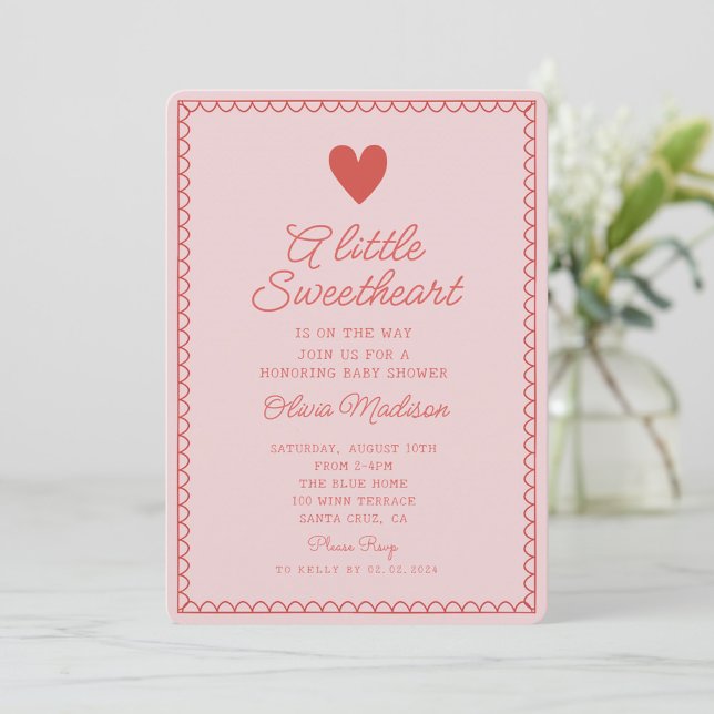 A little Sweetheart Valentines Baby Shower Invitation (Creator Uploaded)