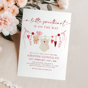 A Little Sweetheart Valentine's Baby Shower Invitation