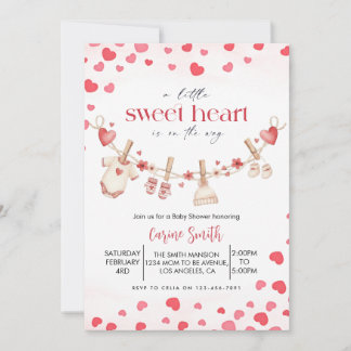 A Little Sweetheart valentine's Baby Shower Invitation