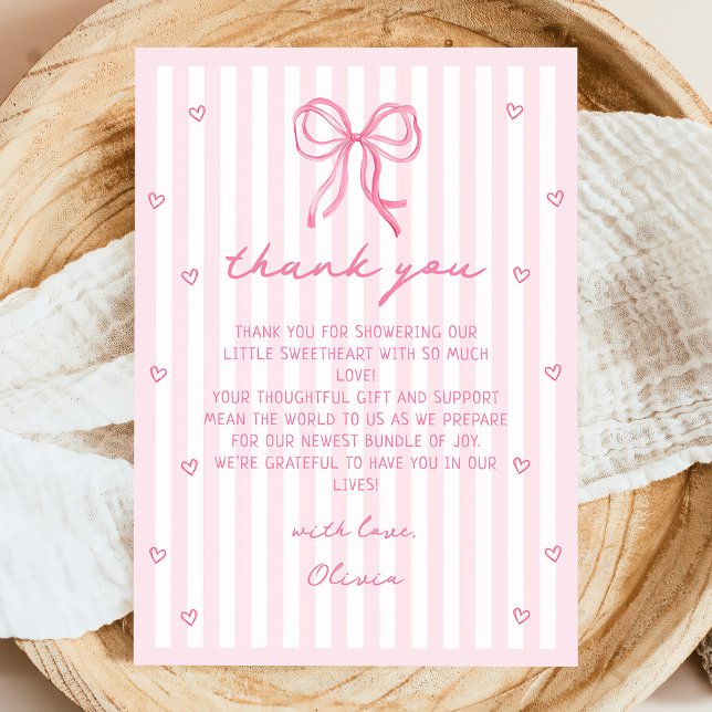 A Little Sweetheart Valentine's Baby Shower Thank You Card (Creator Uploaded)